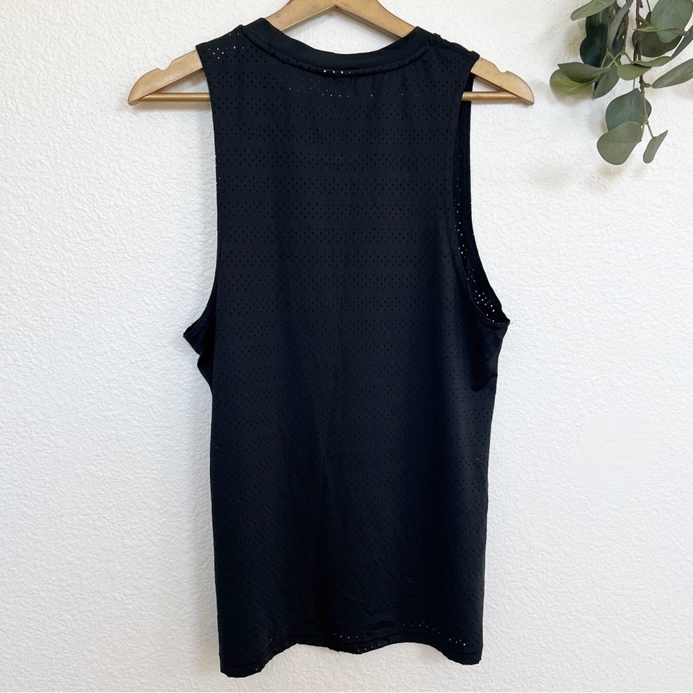 ZYIA- Black “Chill” Perforated Mesh Athletic Muscle Tank - Picture 4 of 5